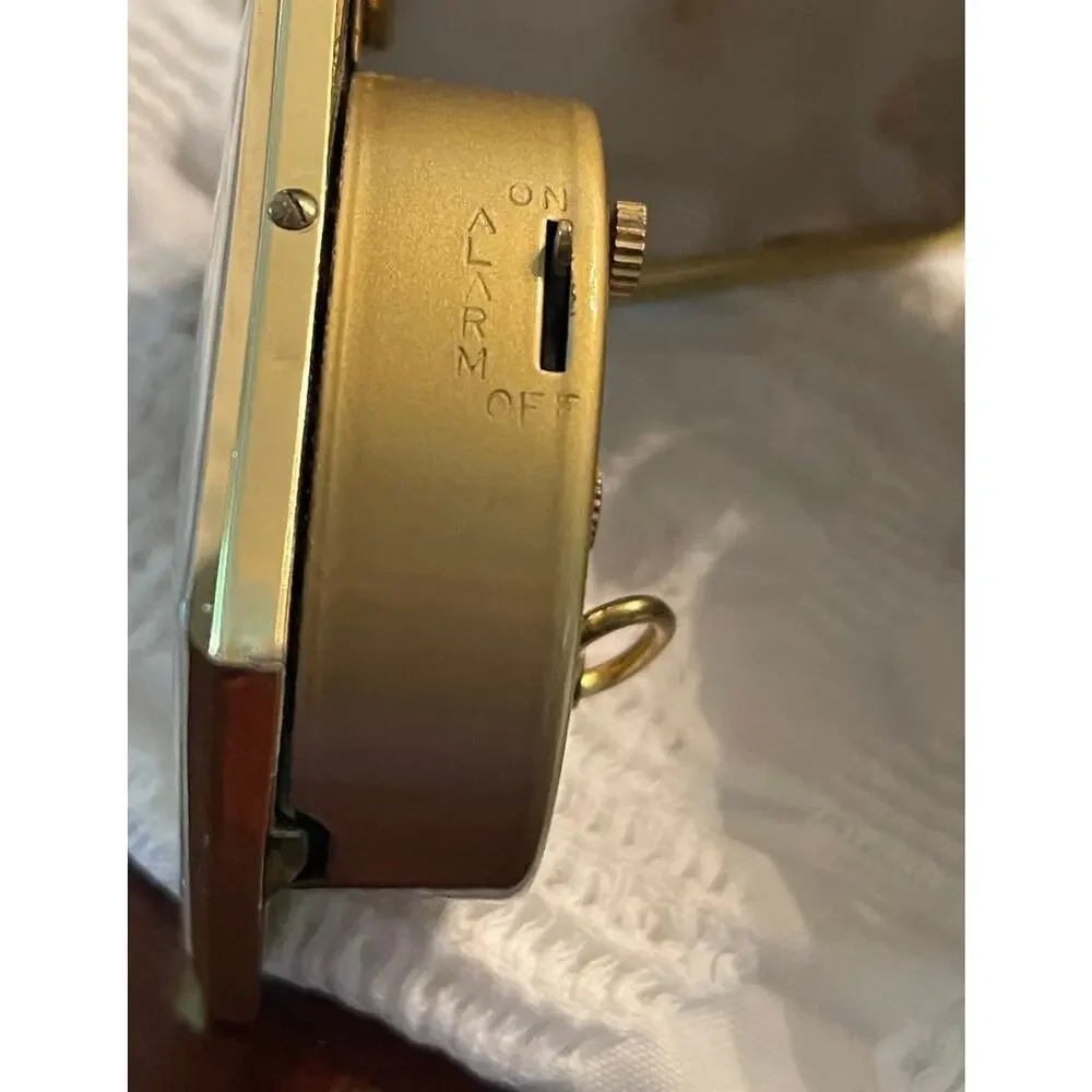 Vintage Westclox portable travel clock and alarm works!! 2-1/4